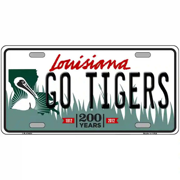 LSU Go Tigers License Plate Sign Wall Art Sign Metal Louisiana New Retro  Auto - Picture 3 of 3